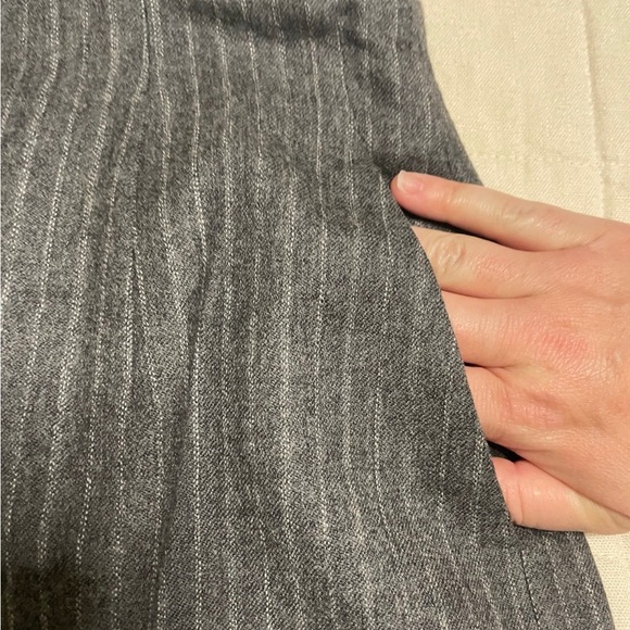 Rafaellla Gray & White Pinstripe Wool Maxi Skirt - Picture 3 of 10